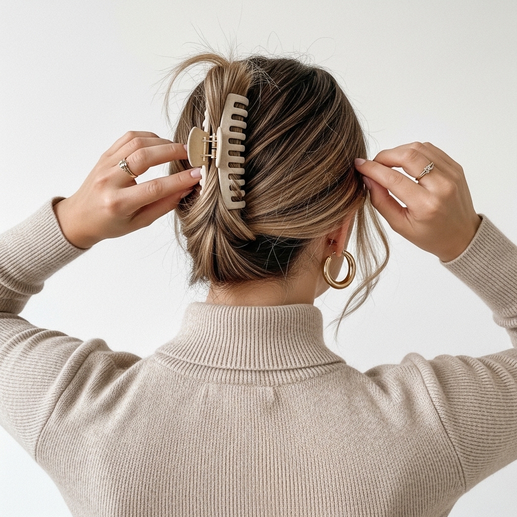 Woman with Claw Clips