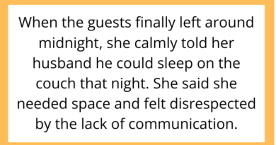 AITAH for Telling My Husband to Sleep on the Couch After He Invited His Friends Over Without Asking Me?