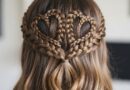 Half-Up 30 Diamond Heart Braids Sparkling Centrally Romantic