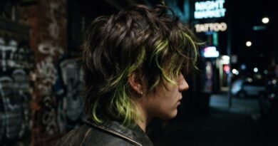 Pops 19 Acid Green Streaks Electric for Punk Rock Vibes