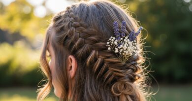 21 Waterfall Half Up Hairstyles Braided Flowing Romantic Wedding Guest Styles