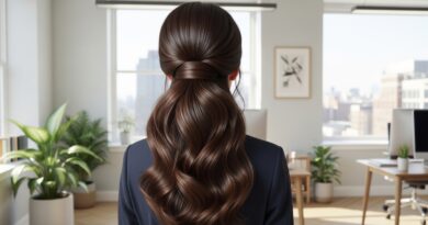 23 Business Casual Hairstyles Half Up Low Ponytail Textured Waves Versatile