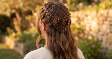 Half-Up 30 Diamond Heart Braids Sparkling Centrally Romantic
